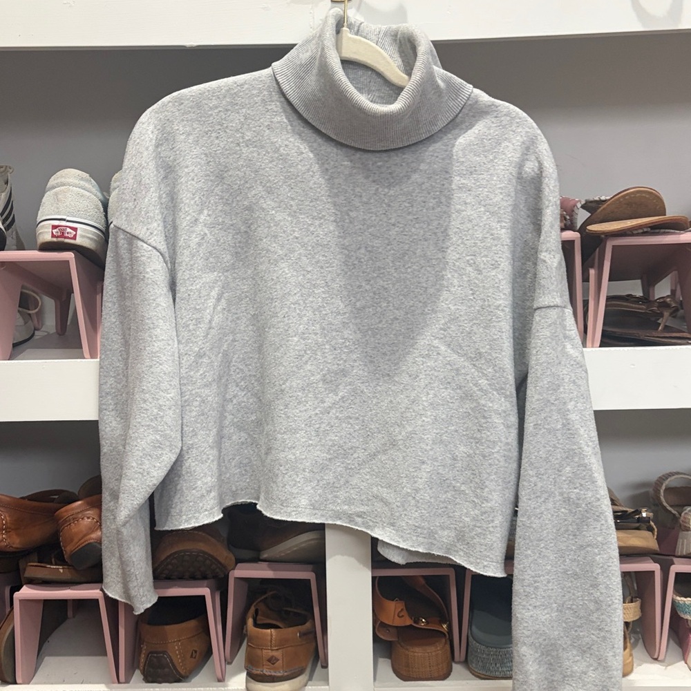 American Eagle Outfitters Light Gray cropped turtleneck